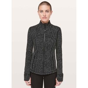 Lululemon Define Jacket Womens Size 12 Black White Speckled Full Zip Yoga Coat